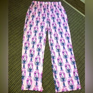 VINEYARD VINES Girl Pink Lobster Print Pajama Pants (Sz 12-14)
